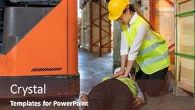  Presentation with cpr - PPT theme having asian-worker-do-cardiopulmonary-resuscitation background and a tawny brown colored foreground