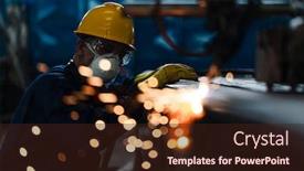  Presentation with plasma - Amazing presentation having asian-worker-wearing-protective-equipment backdrop and a wine colored foreground