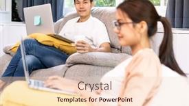  Presentation with computer room - Amazing slide set having asian-working-man-use-computer backdrop and a lemonade colored foreground