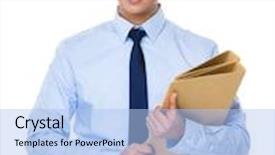  Presentation with asian - PPT theme enhanced with office boy - asian young businessman hold background and a light blue colored foreground