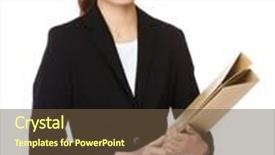  Presentation with asian - Presentation theme with asian young businesswoman hold with folder background and a tawny brown colored foreground