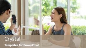  Presentation with covid coronavirus - PPT theme having asian-young-couple-eating-out background and a coral colored foreground