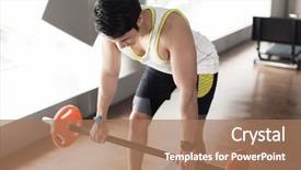  Presentation with asian - Beautiful presentation featuring asian young man exercising bent backdrop and a coral colored foreground