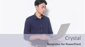  Presentation with hands holding - PPT layouts consisting of asian-young-man-wearing-fashion background and a light blue colored foreground