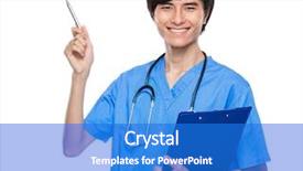  Presentation with navy medical - Presentation enhanced with asian young medical doctor background and a  colored foreground