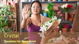  Presentation with hand holding flowers - 