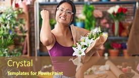  Presentation with hand holding flowers - 