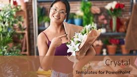  Presentation with hand holding flowers - 