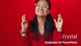  Presentation with hope - Theme with asian-young-woman-standing-over background and a wine colored foreground