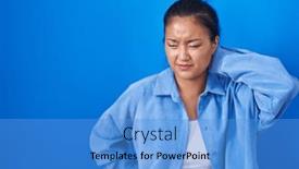  Presentation with injury - Theme consisting of asian-young-woman-standing-over background and a teal colored foreground