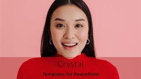  Presentation with asian - Slide deck enhanced with asian-young-woman-wearing-earrings background and a crimson colored foreground