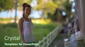  Presentation with jungle - Amazing PPT theme having asian-young-woman backdrop and a tawny brown colored foreground