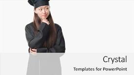 Presentation with chinese chinese - PPT layouts consisting of asiatic - young chinese woman over isolated background and a white colored foreground