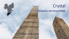  Presentation with towers - Colorful slide set enhanced with asinelli leaning towers aka due backdrop and a sky blue colored foreground