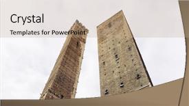  Presentation with towers - PPT theme having asinelli leaning towers aka due background and a  colored foreground
