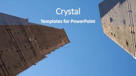  Presentation with telecommunication towers tv antennas - Cool new presentation design with asinelli leaning towers aka due backdrop and a  colored foreground