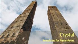  Presentation with telecommunication towers tv antennas - PPT theme consisting of asinelli leaning towers aka due background and a  colored foreground