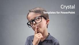  Presentation with indecision - Beautiful PPT theme featuring ask - thinking child deep in thought backdrop and a gray colored foreground