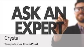  Presentation with artificial intelligence expert system - Beautiful PPT layouts featuring ask an expert backdrop and a light gray colored foreground