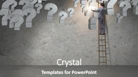  Presentation with questions - Beautiful slide set featuring ask opportunity growth - businessman facing questions in business backdrop and a gray colored foreground