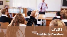  Presentation with classroom - Colorful slide deck enhanced with ask question in classroom backdrop and a red colored foreground