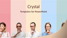  Presentation with women - Slide deck having ask to be quiet silence background and a lemonade colored foreground