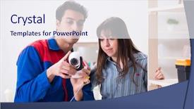  Presentation with security camera access 360 - Beautiful theme featuring client getting securty camera installed backdrop and a  colored foreground