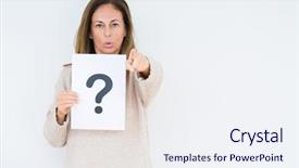  Presentation with middle east camel caravan - Slide deck having ask want - middle age woman thinking background and a sky blue colored foreground