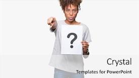  Presentation with african american students - Audience pleasing PPT layouts consisting of ask want - young african american woman holding backdrop and a  colored foreground