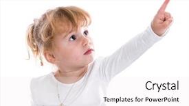  Presentation with group of three young girl - Beautiful slide deck featuring ask want - young girl looking and pointing backdrop and a white colored foreground
