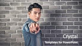  Presentation with never give up - Beautiful PPT layouts featuring ask want - young man give you backdrop and a  colored foreground