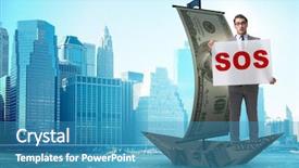  Presentation with boat - PPT theme featuring asking for help with sos background and a teal colored foreground