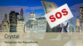  Presentation with power to help - Beautiful slide deck featuring asking for help with sos backdrop and a soft green colored foreground