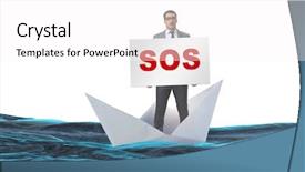  Presentation with power to help - Presentation design with asking for help with sos background and a white colored foreground