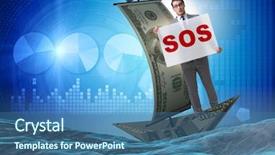  Presentation with power to help - Colorful PPT theme enhanced with asking for help with sos backdrop and a ocean colored foreground