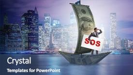  Presentation with mountain help - Presentation theme consisting of asking for help with sos background and a ocean colored foreground