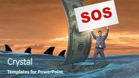  Presentation with boat - Cool new slides with asking for help with sos backdrop and a ocean colored foreground