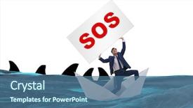  Presentation with power to help - Slide set featuring asking for help with sos background and a ocean colored foreground