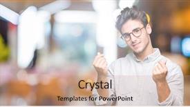  Presentation with elegant man in glasses optics - Audience pleasing slide set consisting of asking for salary payment millionair backdrop and a  colored foreground