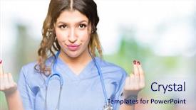  Presentation with medical business - Slide set having asking for salary payment millionair background and a light blue colored foreground