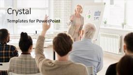  Presentation with elegant - Theme having asking question about the lecture background and a light gray colored foreground