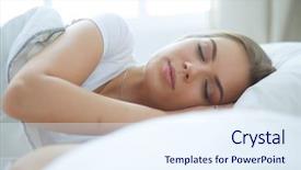  Presentation with amur leopard sleeping - Cool new PPT theme with asleep - beautiful young blonde woman sleeping backdrop and a sky blue colored foreground