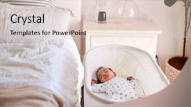  Presentation with mothers - Colorful slides enhanced with asleep in his cot beside backdrop and a lemonade colored foreground