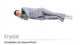  Presentation with floating - Colorful slide deck enhanced with asleep-man-in-pajamas-floating backdrop and a white colored foreground