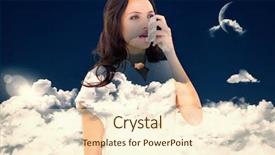  Presentation with inhaler - Presentation theme featuring asmat - asthmatic brunette using her inhaler background and a  colored foreground