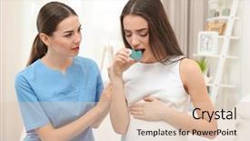  Presentation with pregnant woman doctor - Presentation featuring asmat - doctor and young pregnant woman background and a lemonade colored foreground