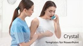  Presentation with pregnant woman doctor - Presentation theme with asmat - doctor and young pregnant woman background and a soft green colored foreground