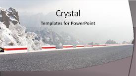  Presentation with hill road - PPT theme having aspalt - asphalt road front of snow background and a  colored foreground