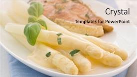  Presentation with asparagus - Slides having asparagus-with-salmon-fillet background and a coral colored foreground