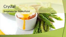  Presentation with egg dishes - Colorful PPT theme enhanced with asparagus with soft-boiled egg backdrop and a  colored foreground